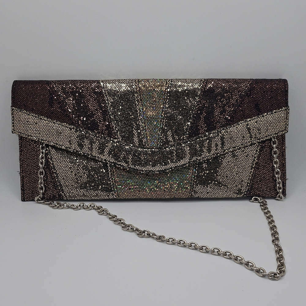 Silver & Gold glitter evening clutch and handbag